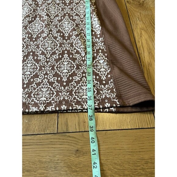 Sahalie Anthropologie Jacquard‎ Sheath Dress Sz M Brown/White Stretch Modern - Picture 4 of 12